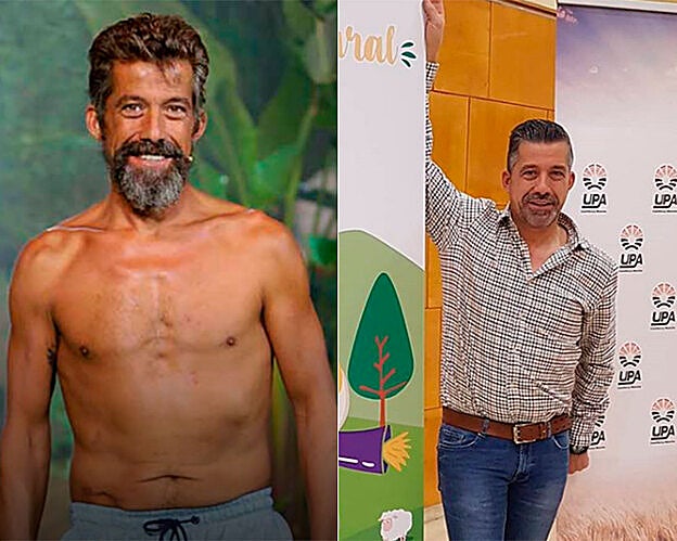 Así se quedó José Luis Losa tras su paso por 'Supervivientes 2017' (izda,) y así está en la actualidad, en una imagen de redes sociales del pasado enero (dcha.).