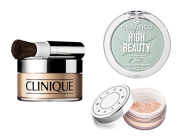 Blended Face Powder Polvos Sueltos Ligeros de Clinique (38 €). Fixing Compact Powder High Beauty de Essence (3,79 €). Hydra Mist Set & Refresh Powder de Becca (19 €, en Sephora).
