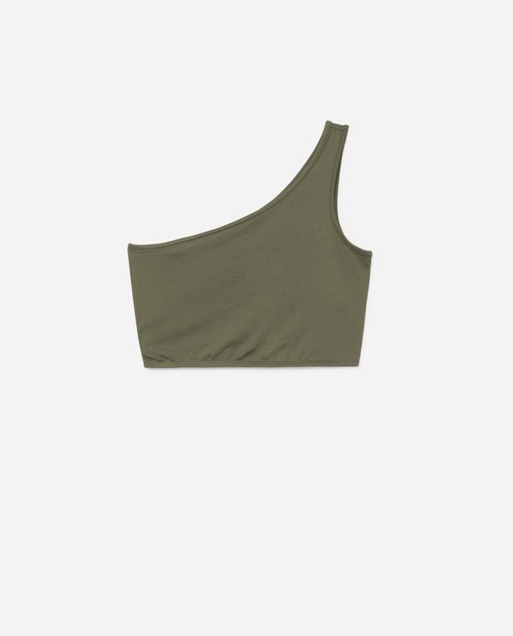 Crop top verde ajustado de Lefties, (2,99 euros).