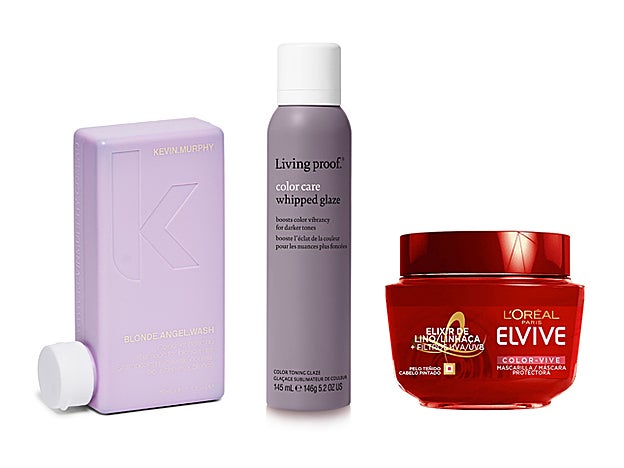 Champú Blonde.Angel.Wash de Kevin Murphy (26,20 €). Color Care Glaze Dark de Living Proof (28 €).