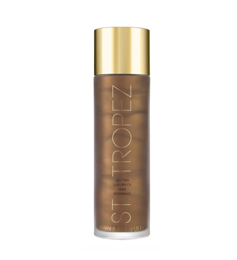 Proporciona un bronceado de larga duración, uniforme y muy natural Contiene aceite esencial de neroli, lemongrass y pomelo para proporciona un aroma agradable y fresco.  Aceite seco Autobronceador Self Tan Dry Luxury Oil St. Tropez  (36 €).