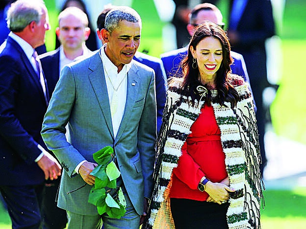 Con el expresidente Barack Obama, en 2018.