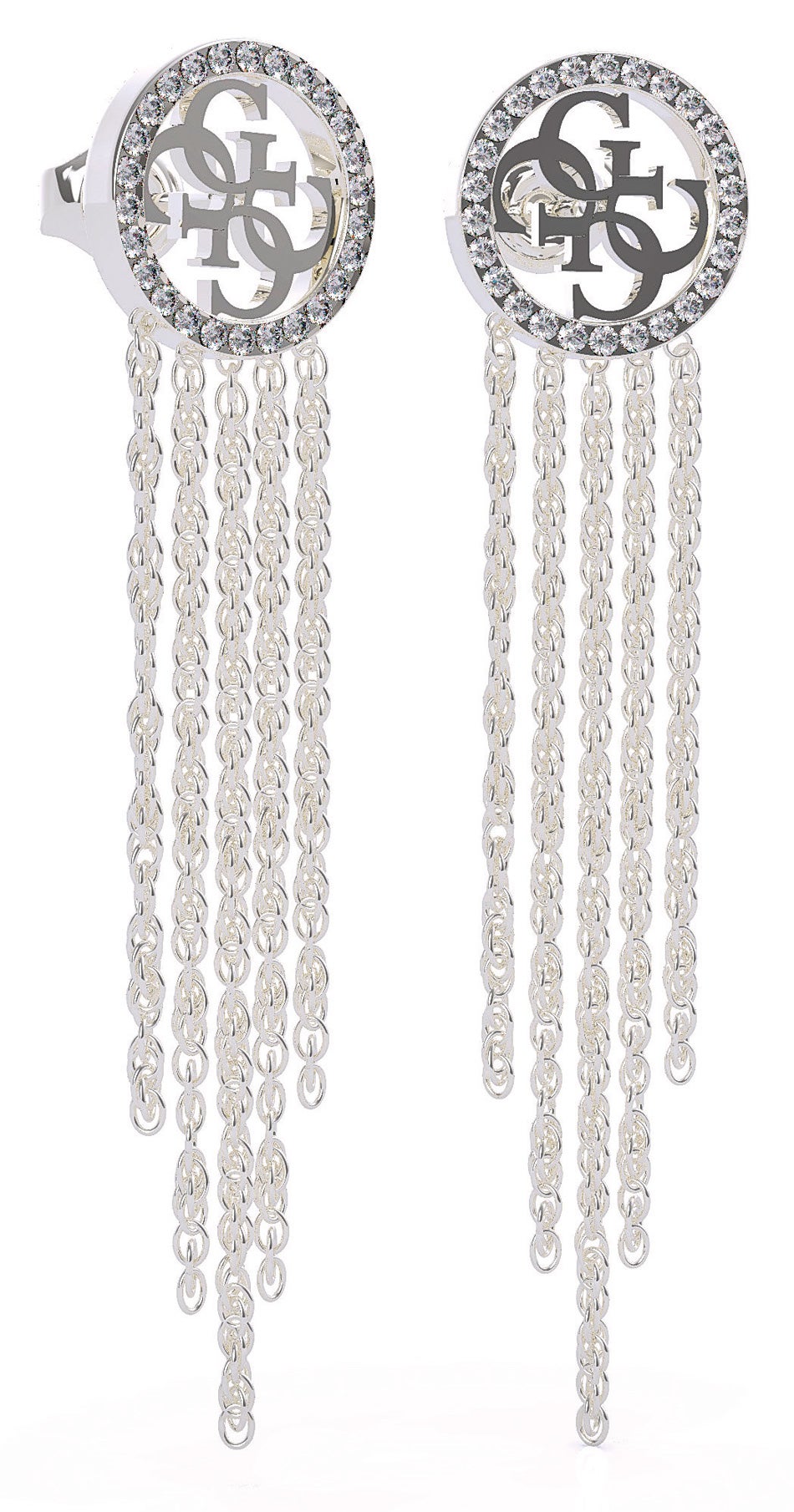 Pendientes Equilibre en acero de Guess (49 €).