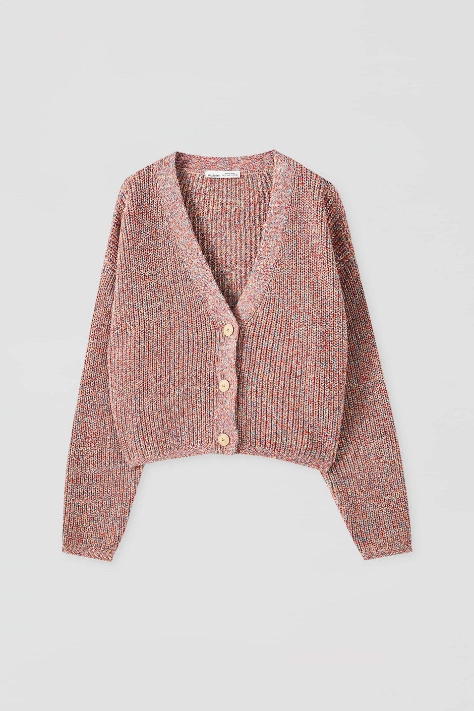 Chaqueta de punto multicolor de Pull&Bear. (25,99 euros).