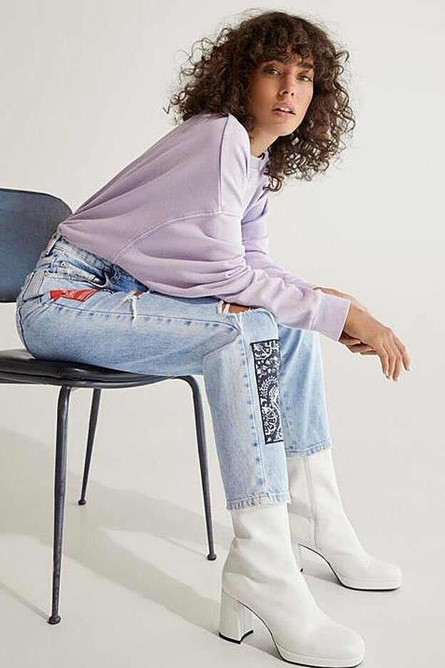 Los más inesperados: los vaqueros collage o con parches.