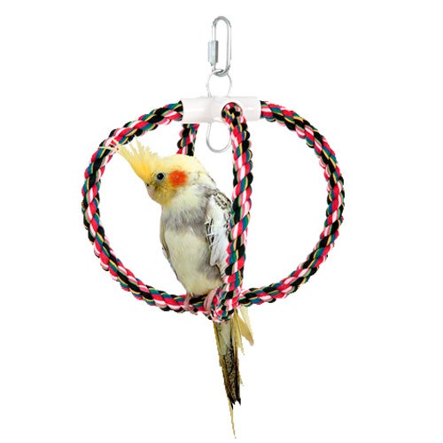 Si lo tuyo son las aves, nos quedamos con este columpio de algodón,  rebajado a 11.99 euros en Tiendanimal.