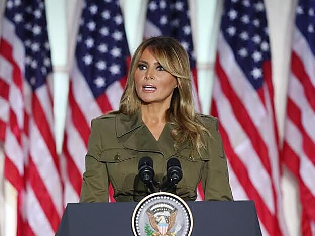 Un momento del discurso de Melania Trump en la convención republicana.