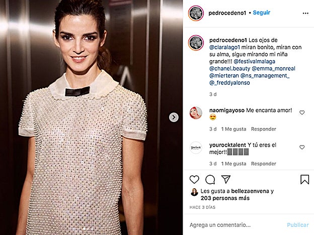 El maquillador Pedro Ceeño es el artífice del maquillaje setentero de Clara Lago, para el que ha utilizado productos de Chanel.