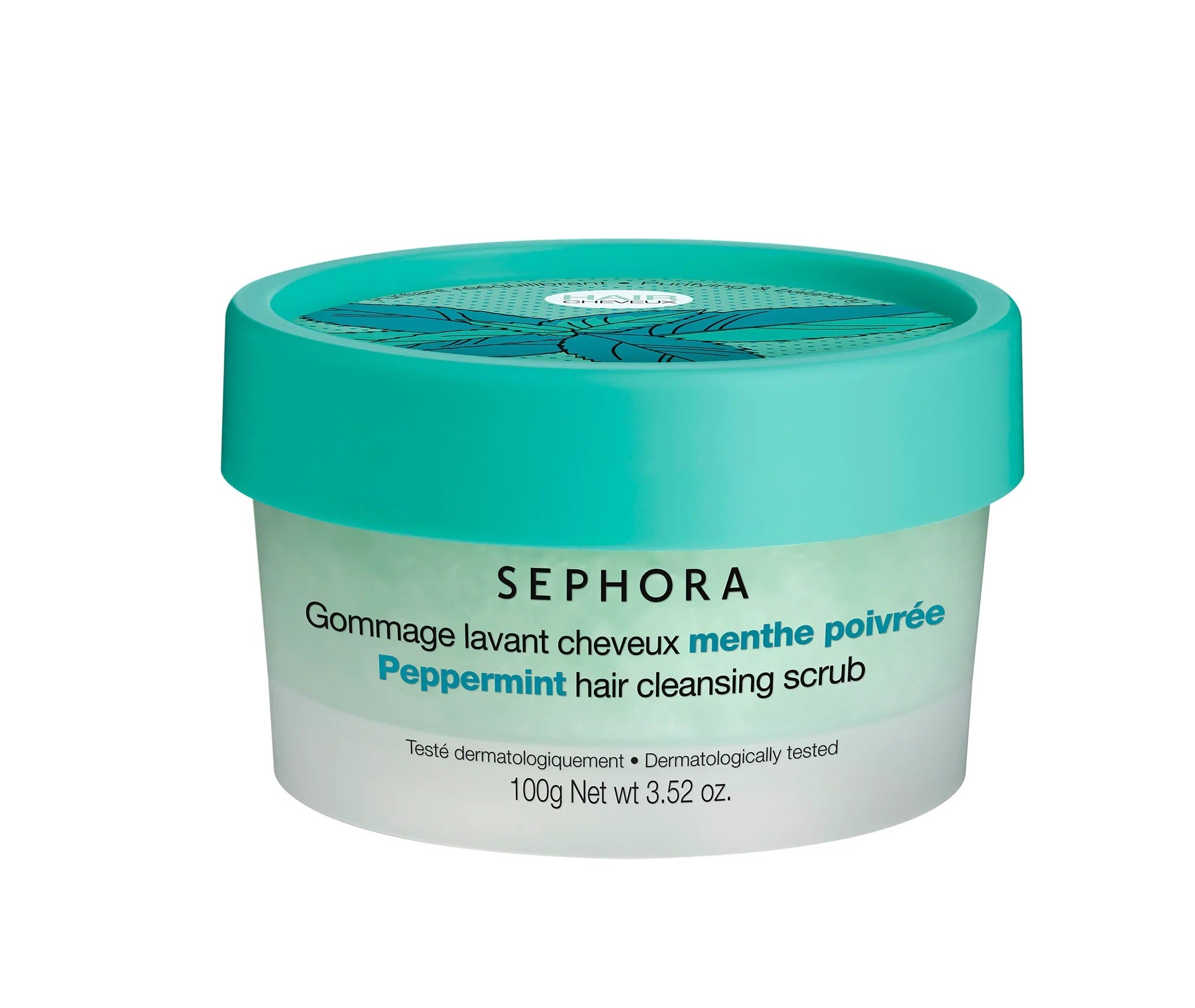 Refresca, limpia y oxigena el cuero cabelludo con este exfoliante capilar muy barato de la colección beauty de Sephora. La menta piperita de origen natural y la sal marina son el combo antiedad perfecto para el pelo. La melena crecerá más brillante, más fuerte y más rápido.  (6,95 euros) .