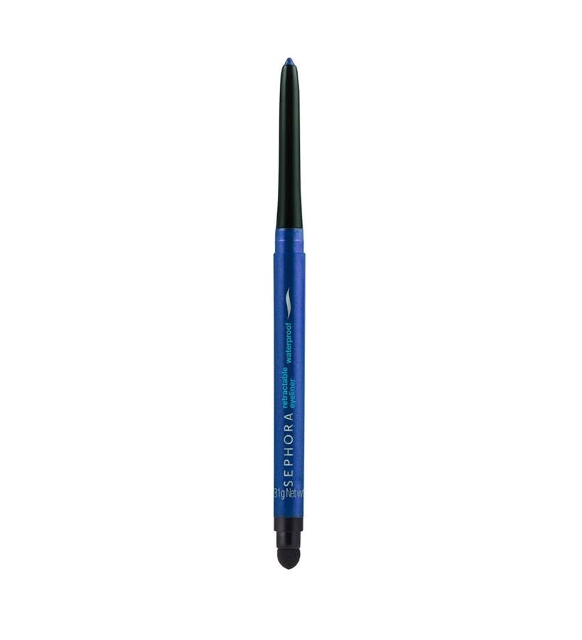 Proporciona un trazo preciso y con un color intenso que resiste al agua. Contiene difuminador y sacapuntas integrados.  Eyeliner Retráctil Resistente al Agua de Sephora Collection  (7,99 €).