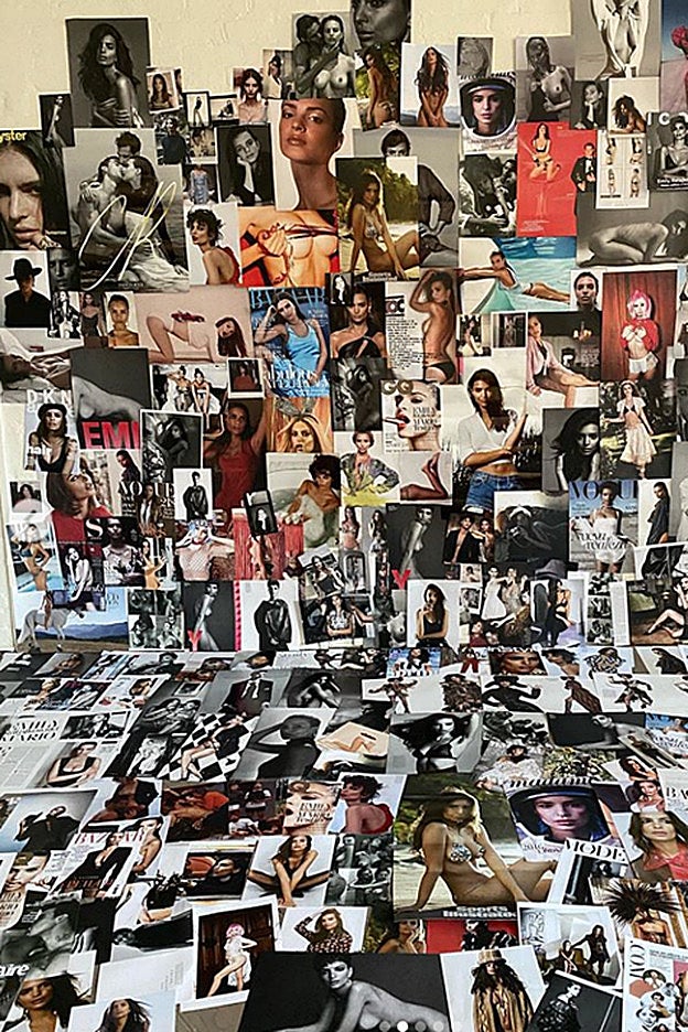 El montaje con infinidad de imágenes de Emily Ratajkowski que la revista 'The New York Times' elaboró para fotografiar a la modelo.