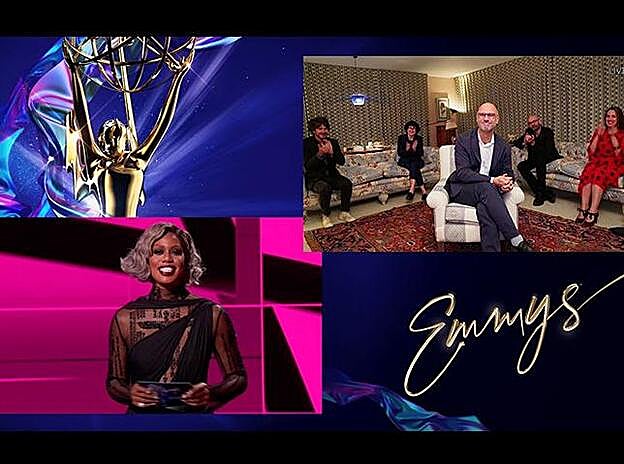 Laverne Cox presentando el premio al mejor guión de drama que se llevó Jesse Armstrong, responsable de 'Succession'-