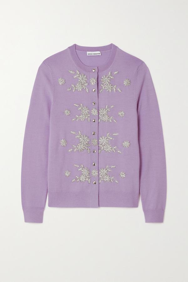 Rebeca de punto con cristales bordados, de Paco Rabanne (820 €).