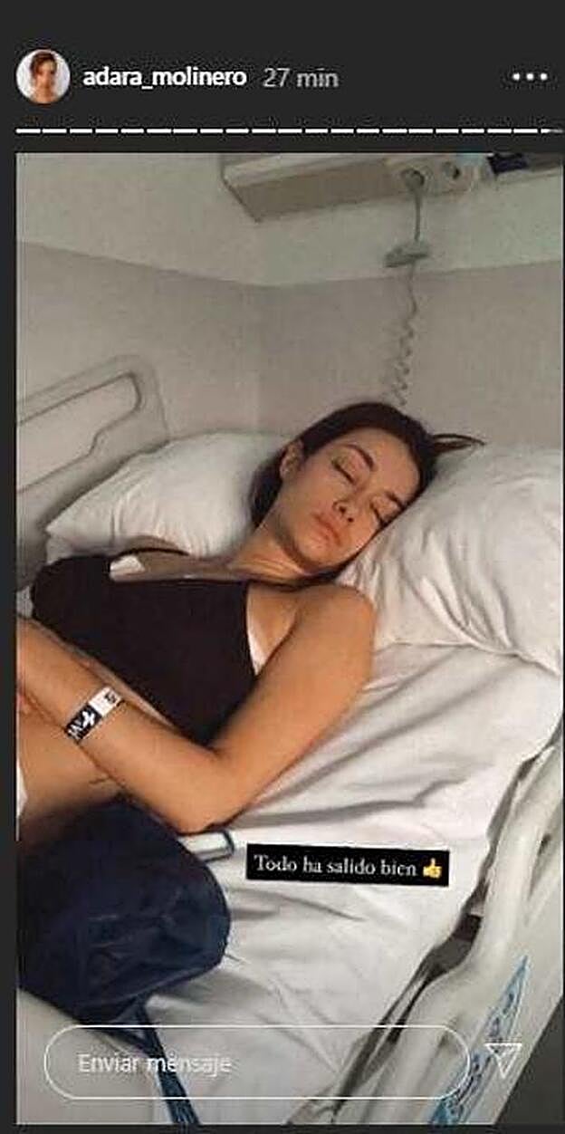 Adara recién operada.