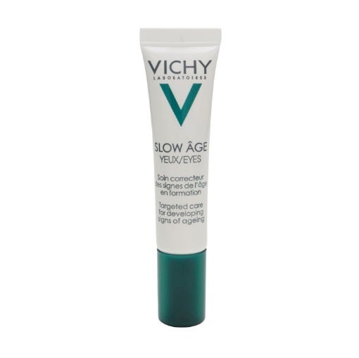 Slow Âge de Vichy es ideal para las primeras arrugas en pieles a partir de los 30. Su fórmula protege el contorno de ojos de las agresiones externas, corrige el tono oscuro de las ojeras y deshincha las bolsas.  Antes: 40,50 euros. Ahora: 21,18 euros .