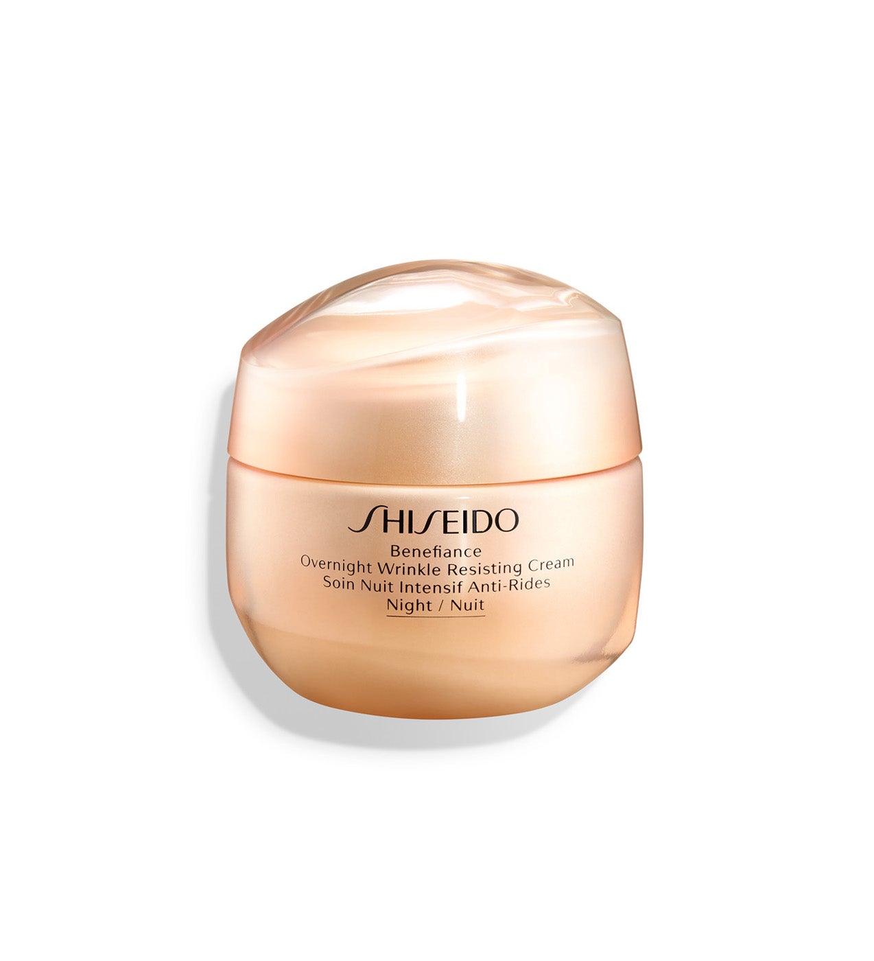 Desde la primera aplicación mejora visiblemente el aspecto de las arrugas producidas por la falta de sueño y suaviza la piel durante la noche. Contiene la la tecnología Tencha R.E.M (mejora el poder de autorrestauración de la piel durante el sueño), Kombu Bounce Complex (suaviza las líneas de expresión) y ReNeura Technology (proporciona unos resultados más rápidos y efectivos).  Benefiance Overnight Wrinkle Resisting Cream de Shiseido  (115 €).