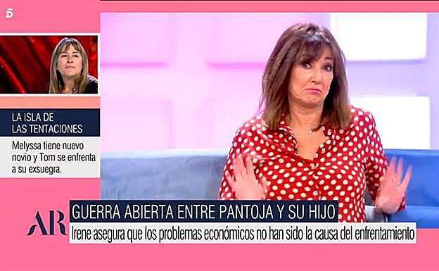 Ana Rosa durante esa reflexión sobre Irene Rosales.