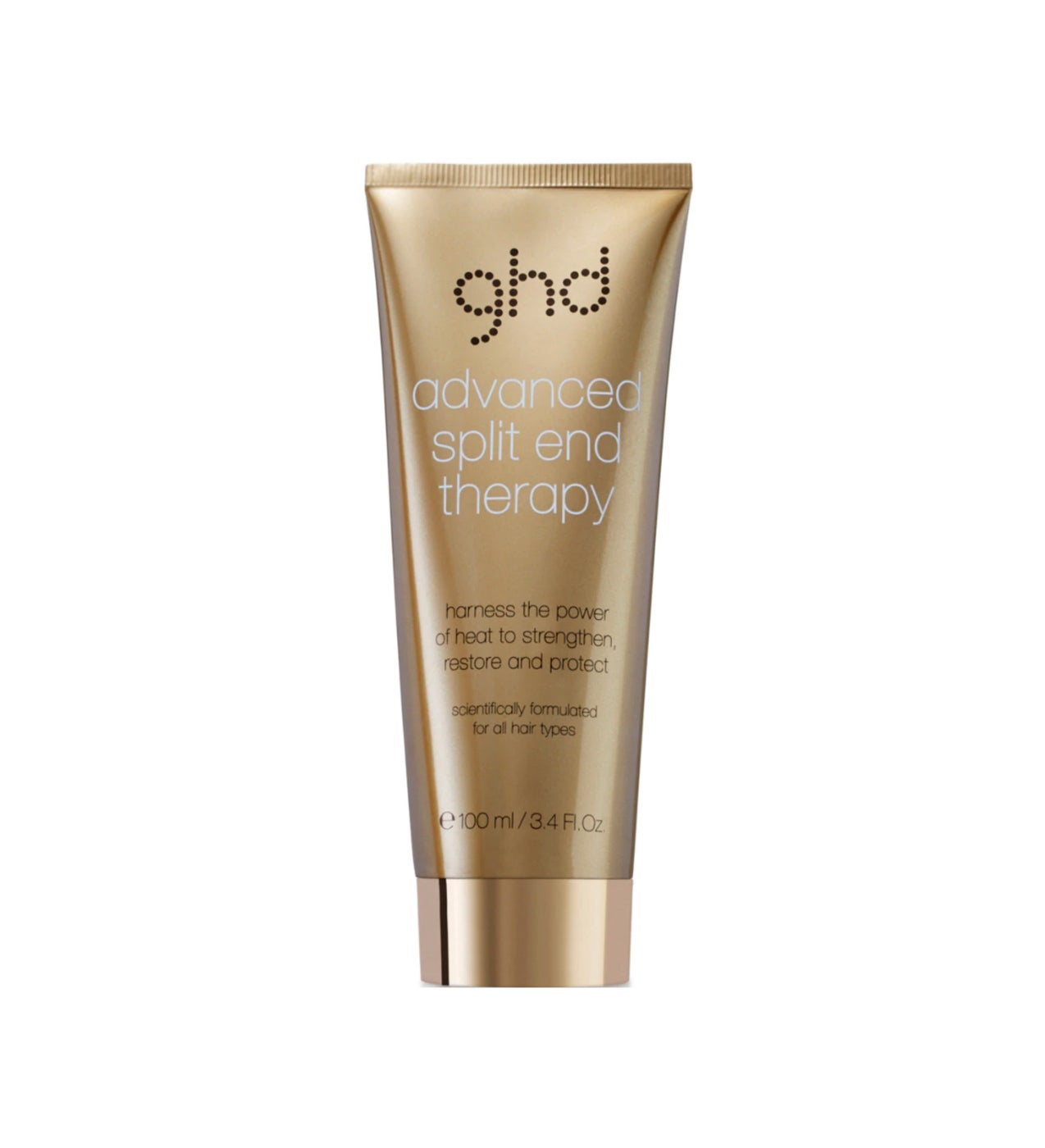 Su sistema patentado Thermo-Marine Bonding Syste rellena y une las fibras rotas, reparando de forma inmediata las puntas abiertas. Además el Complejo Súper Nutritivo previene futuros daños, rodeando cada fibra con una cobertura protectora y defendiéndola del efecto medioambiental y del peinado diario. El cabello presenta un acabado brillante y sedoso que dura hasta 10 lavados.  Advanced split therapy de Ghd  (27,50 €).