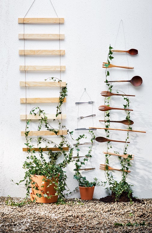 Jardín vertical con maceta Ingefära de Ikea (5 €).