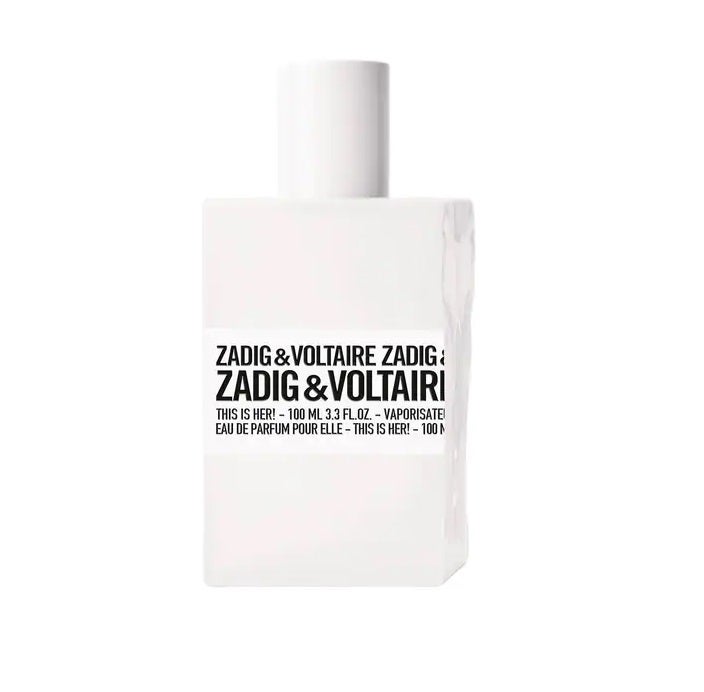La vainilla, el sándalo y la castaña forman el aroma de This is Her de Zadig and Voltaire para un olor floral amaderado delicioso. Antes: 73,95 euros.  Ahora: 51,95 euros .