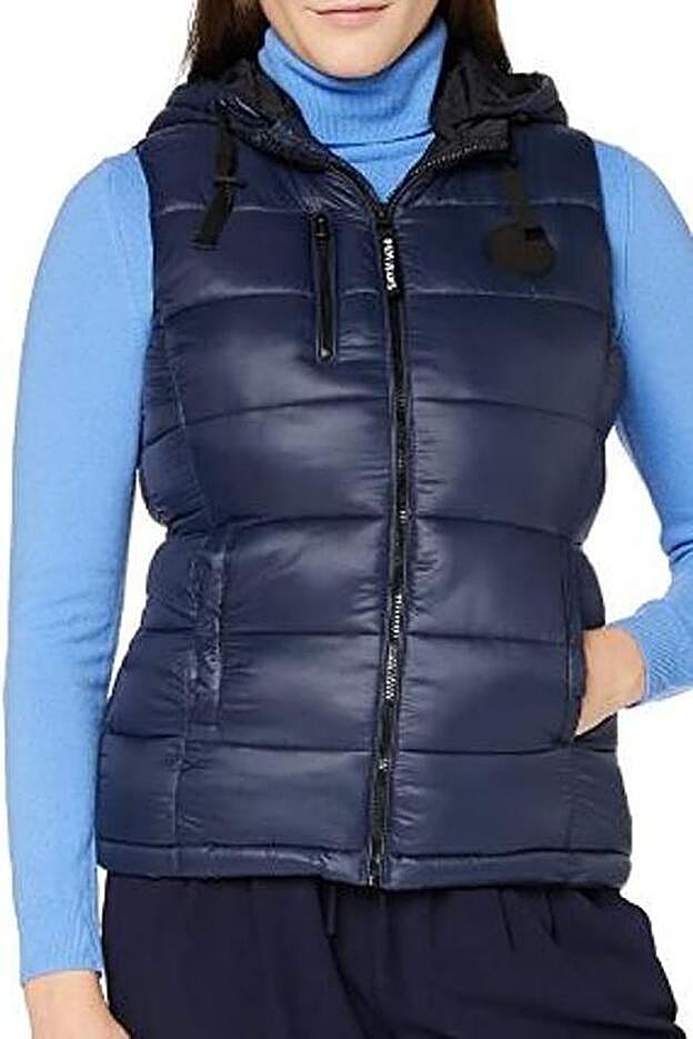 Chaleco de plumas azul marino, de Pepe Jeans.