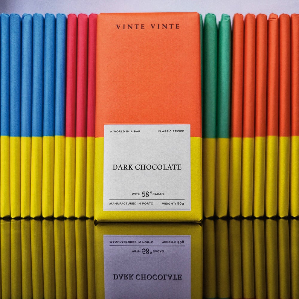 Chocolate negro Vinte Vinte, del Museo de chocolate de Oporto.