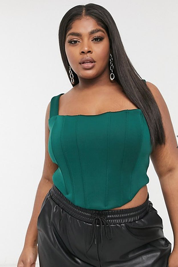 Corsé de color verde bosque de True Violet Plus.