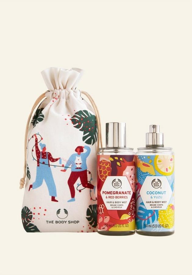 Saquito de regalo Hair & Body mist. Con este dúo refrescante de pomelo y frutos rojos para cabello y cuerpo se consigue un aroma fantástico todo el día. Precio: 19 euros.