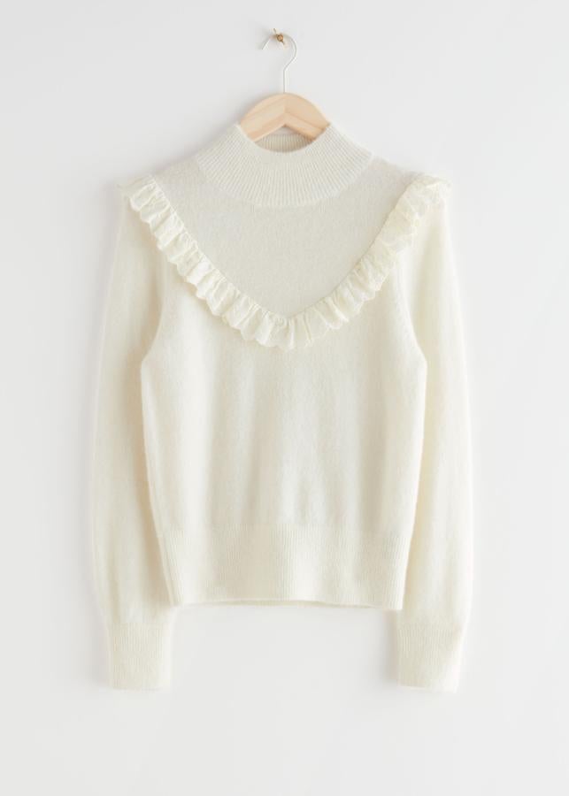 Jersey blanco con cashmere de & Other Stories (79,99 euros).