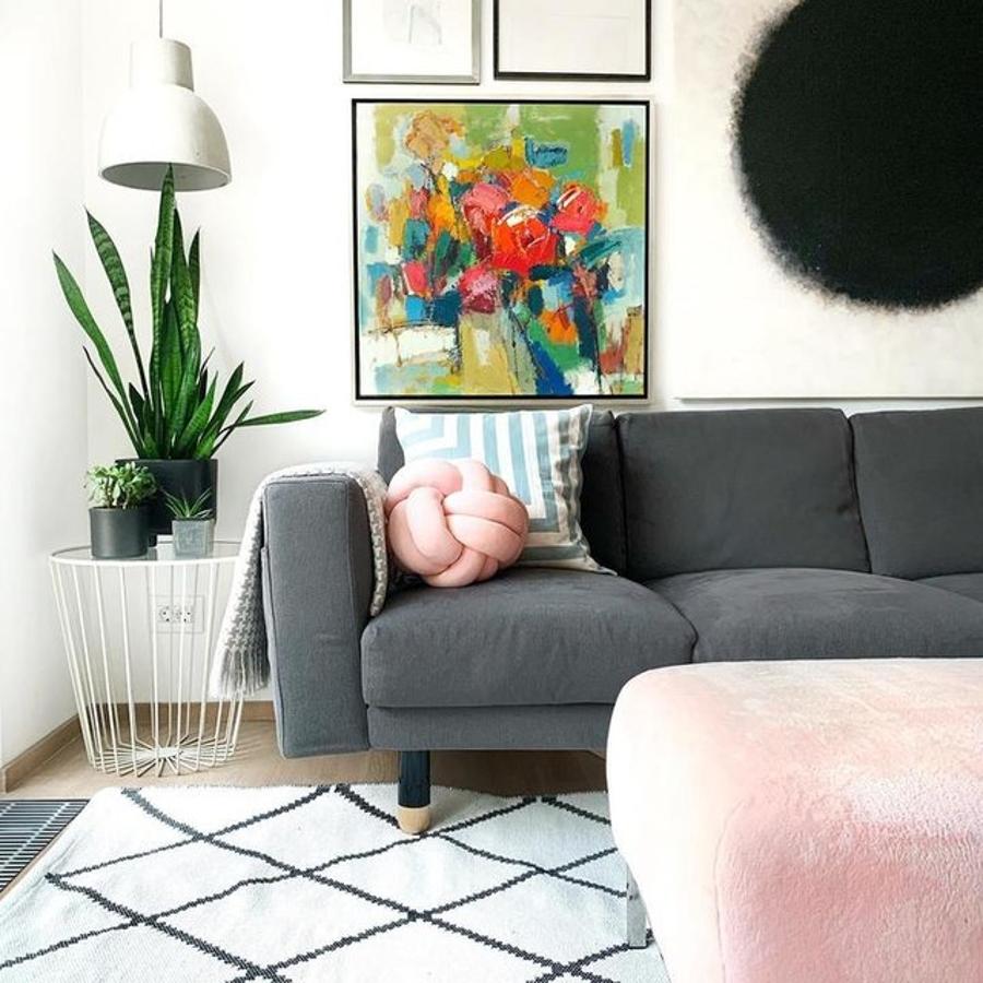 Esta alfombra de estampado geométrico de H&M Home está rebajada de 199 a 149 euros.