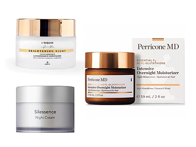 Brightening Night de Clementyne Cosmetic (49 €). Intensive Overnight Moisturizer de Perricone MD (165 €). Silessence Night Cream de Boí Thermal (39,90 €).