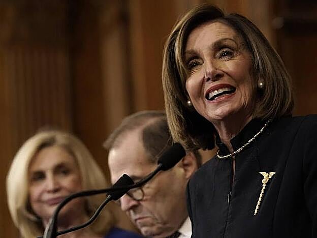 Pelosi utilizó este mismo broche durante el discurso del presidente sobre el estado de la Unión de 2019.