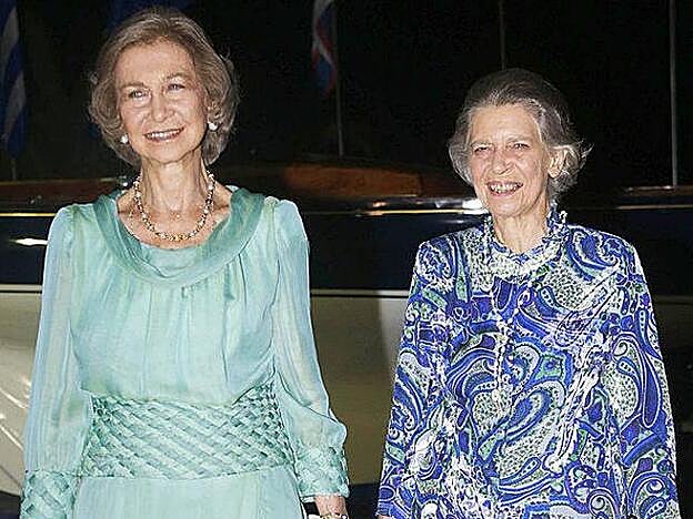 La reina Sofía y su hermana menor, la princesa Irene.