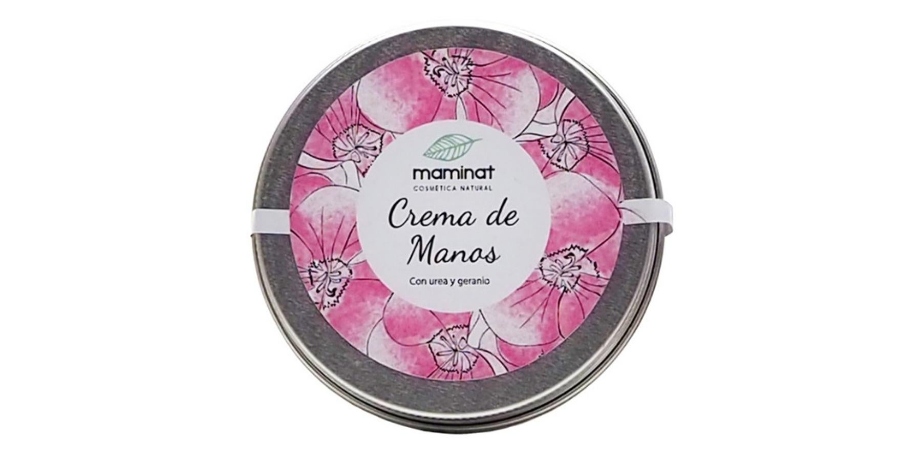 La crema de manos de Maminat contiene aceite de rosa mosqueta y aceita de oliva 100% procedentes de cultivo ecológico, que reparan y regeneran la piel. Además comprende otros principios activos de alta capacidad hidratante y exfoliante (10,95 euros).