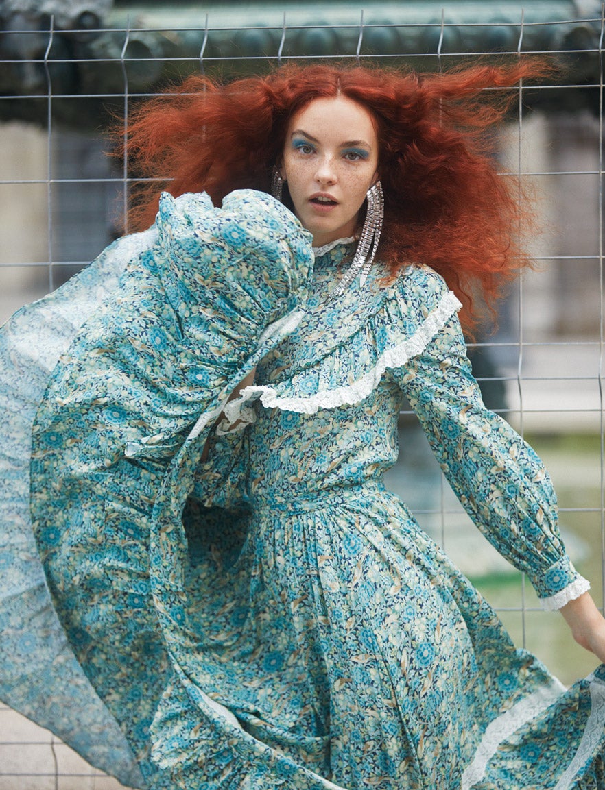 Vestido y pendientes, ambos de Gucci.