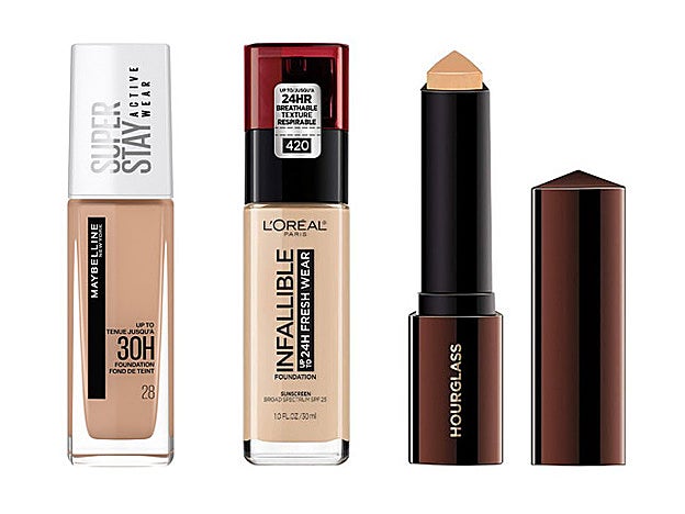 SuperStay Activewear de Maybelline NY (13,99 €). Infalible 24H Fresh Wear Foundation de L'Oréal Paris (16,65 €). Vanish Foundation Stick de Hourglass (51,99 €).