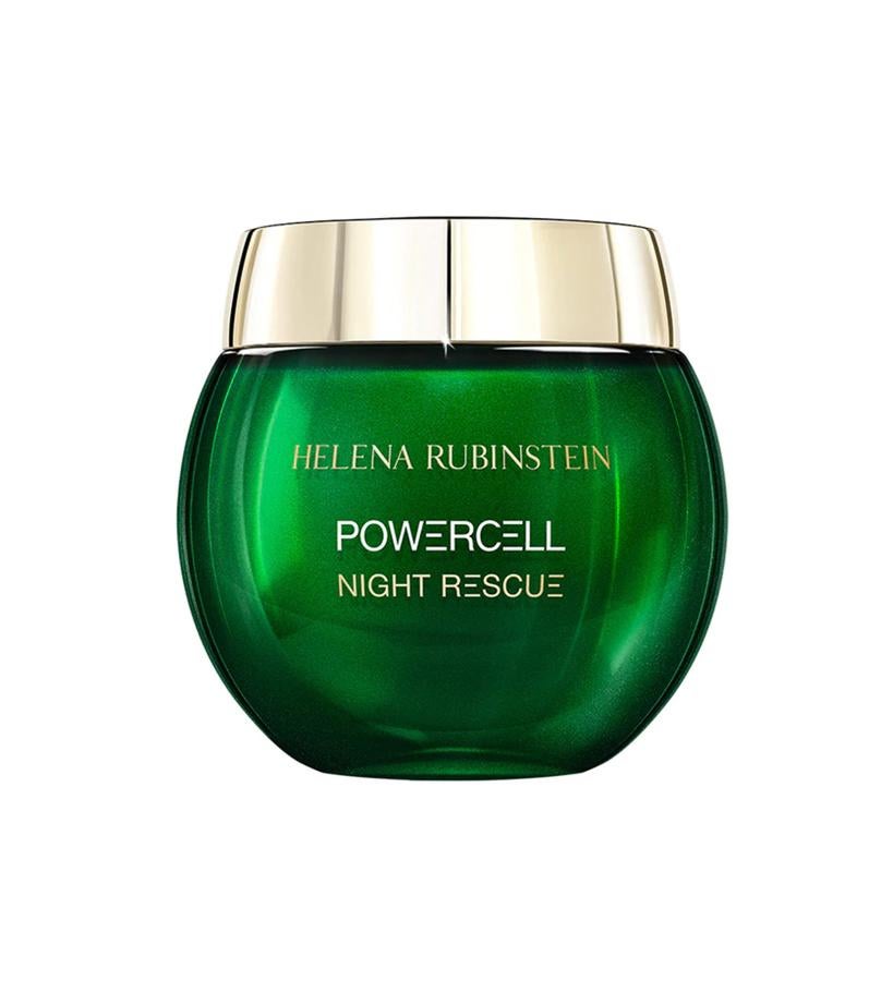 Las células nativas vegetales que contiene esta crema hidratante de textura ligera, actúan a lo largo de la noche para reducir los impactos del envejecimiento cutáneo, estimular la regeneración de la piel, refuerzan su función protectora y prepararla para las agresiones del día siguiente.  Powercell Night Rescue Cream de Helena Rubistein  (144,50 €).