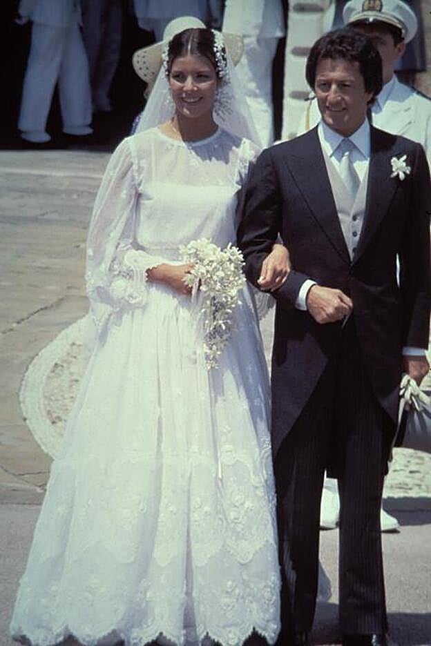 Carolina de Mónaco el día de su boda con Philipe Junot, Gtres.