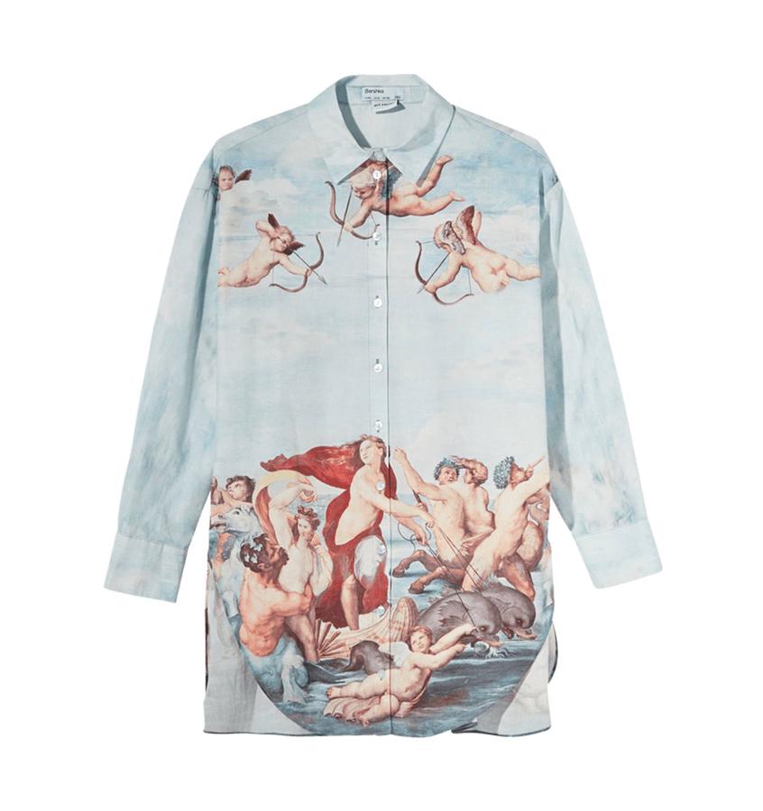 Blusa de manga larga estampada, de la colección Art Series, de Bershka.
