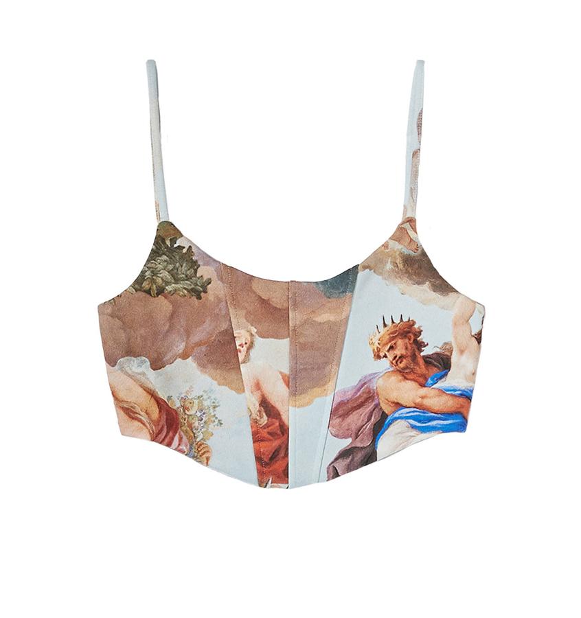 Corsé estampado de la colección Art Series, de Bershka (15,99 €).