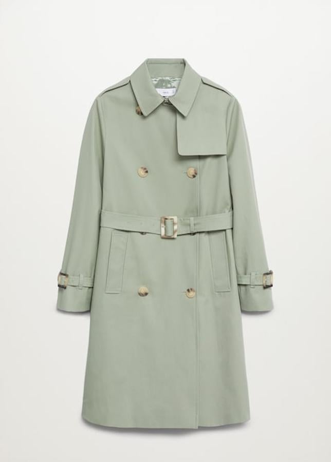 Gabardina en color verde agua de la nueva colección (59,99 euros)