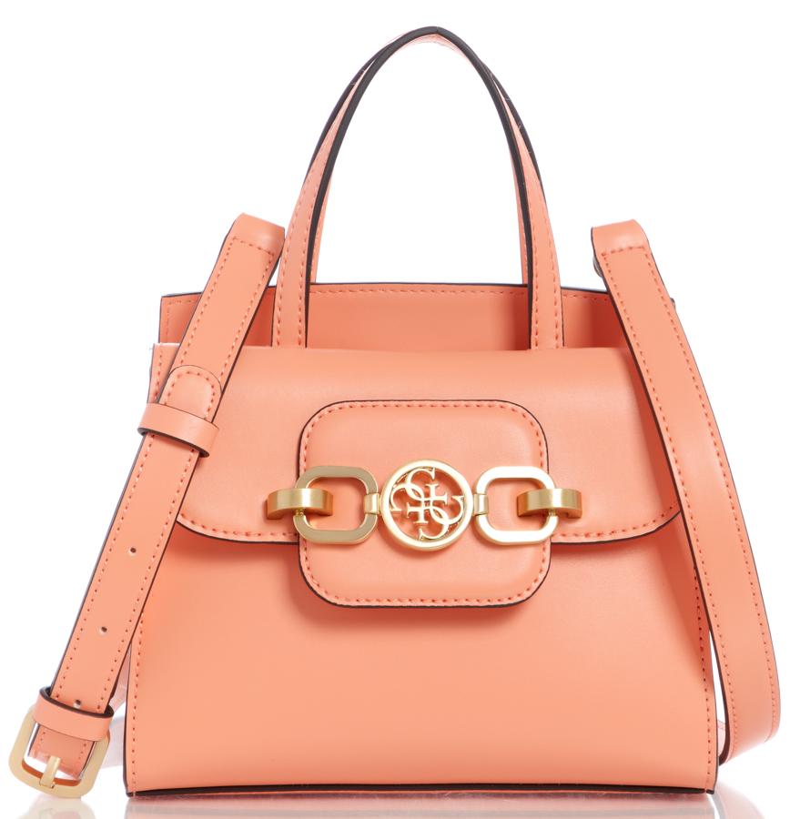 Bolso en color salmón con doble asa, de Guess.
