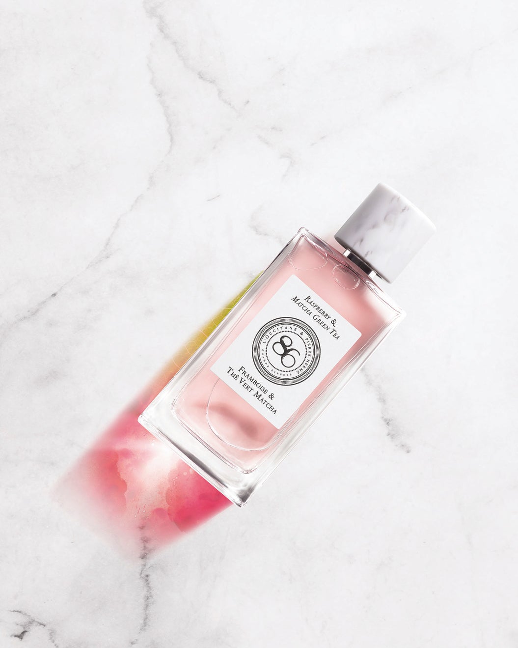 L’Occitane. Frambuesa y té verde matcha, de la colección 86 Champs creada junto a Pierre Hermé (205 €).