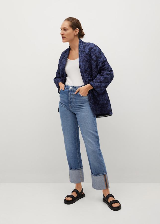 Chaqueta acolchada sin solapas, de Mango (59,99 €).