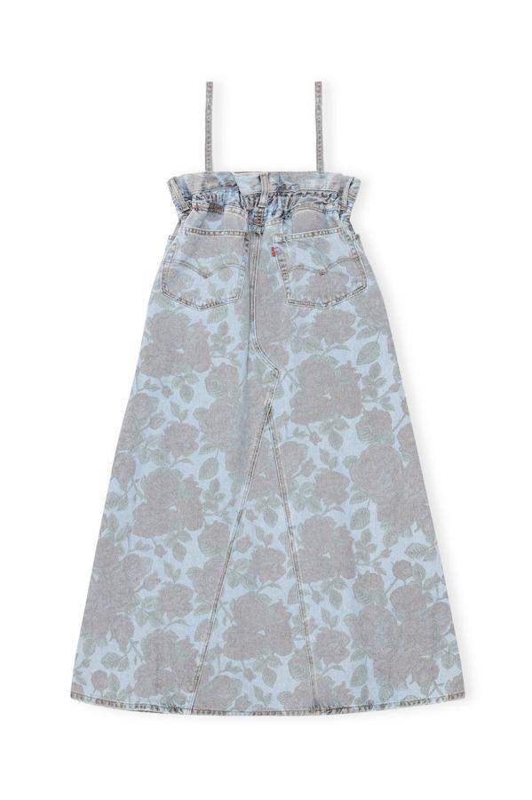 Vestido con tirantes de cáñamo algodonizado, de la colección de Levi's & Ganni.