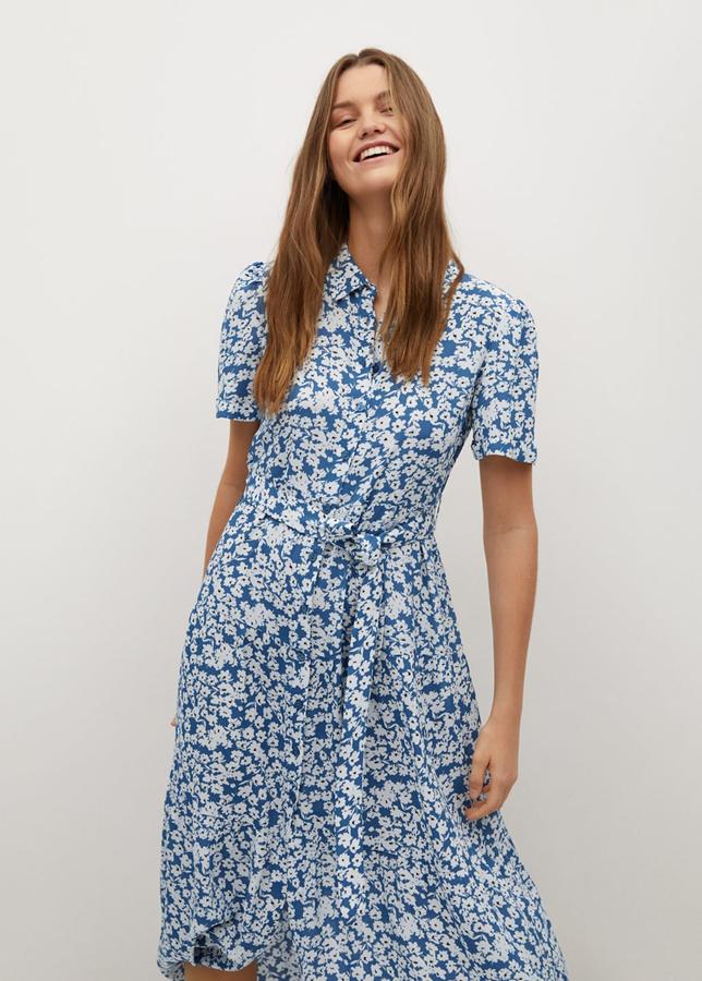 Vestido midi con estampado de flores de Mango (39,99 euros)