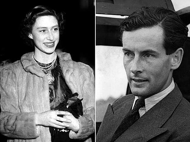 Montaje de la princesa Margarita de Inglaterra en los años 50 y el Capitán Peter Townsend.