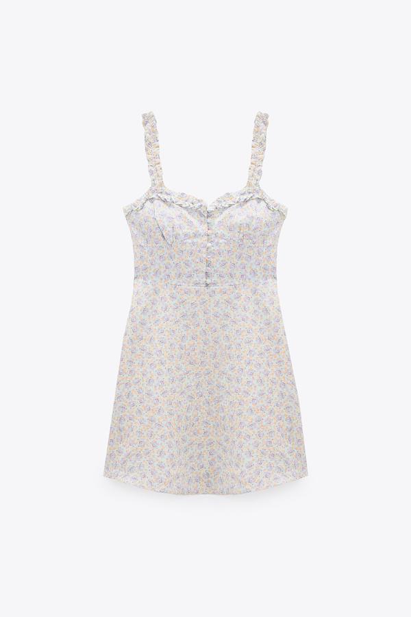 Mini vestido con estampado de flores de la nueva colección de primavera de Zara (29,99 euros)