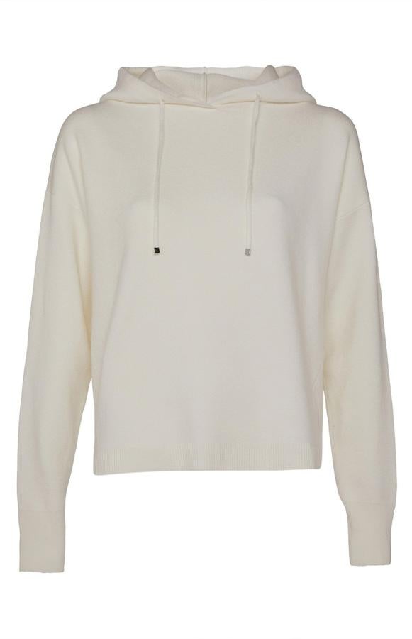 En color crema, esta sudadera con capucha y cordones para ceñir tiene un precio de 16 euros.