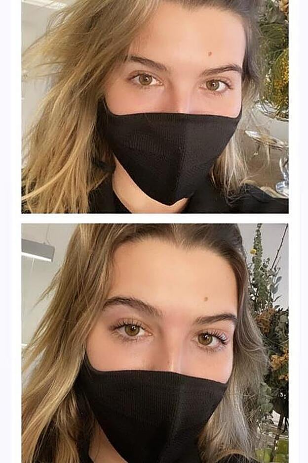 Alba Díaz muestra el resultado del lifting de pestaña que se ha hecho en el salón de belleza madrileño Mylittlemomo.